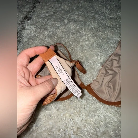 Victoria’s Secret Unlined Sexy Plunge Bra Ginger Luxe Zebra Pattern Sz 32C - Picture 8 of 11